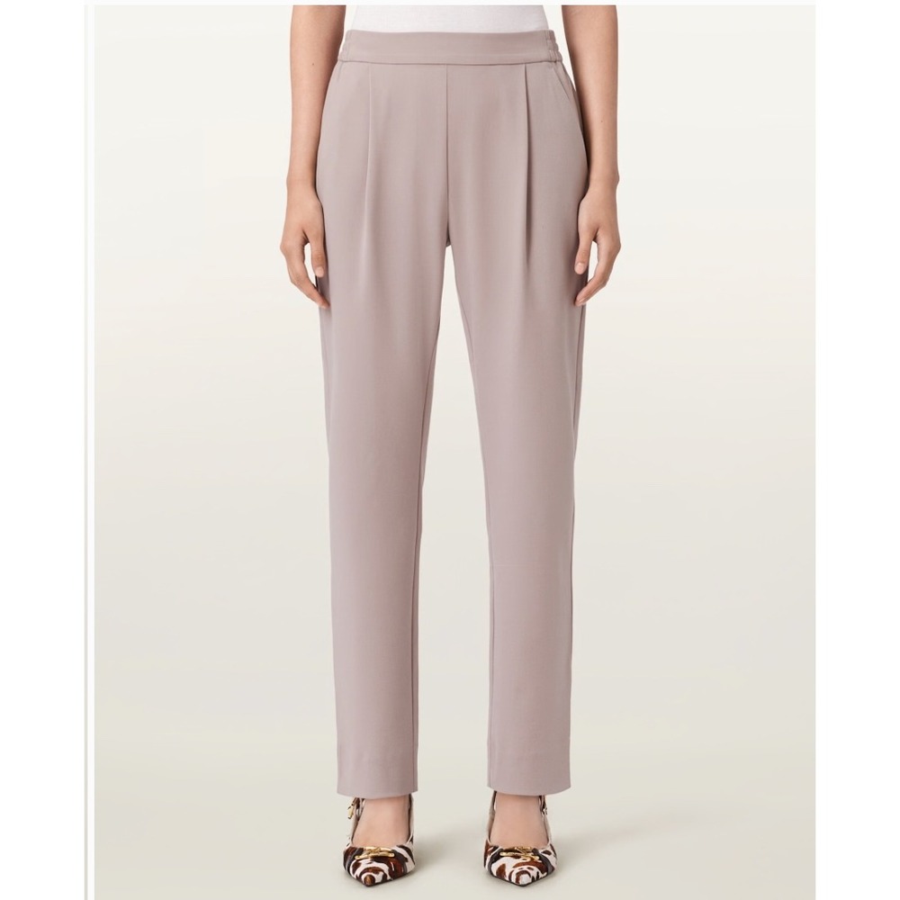 AllSaints NWT Aleida Tri Trousers Lady Lilac Pleated Straight Leg US 10 Office